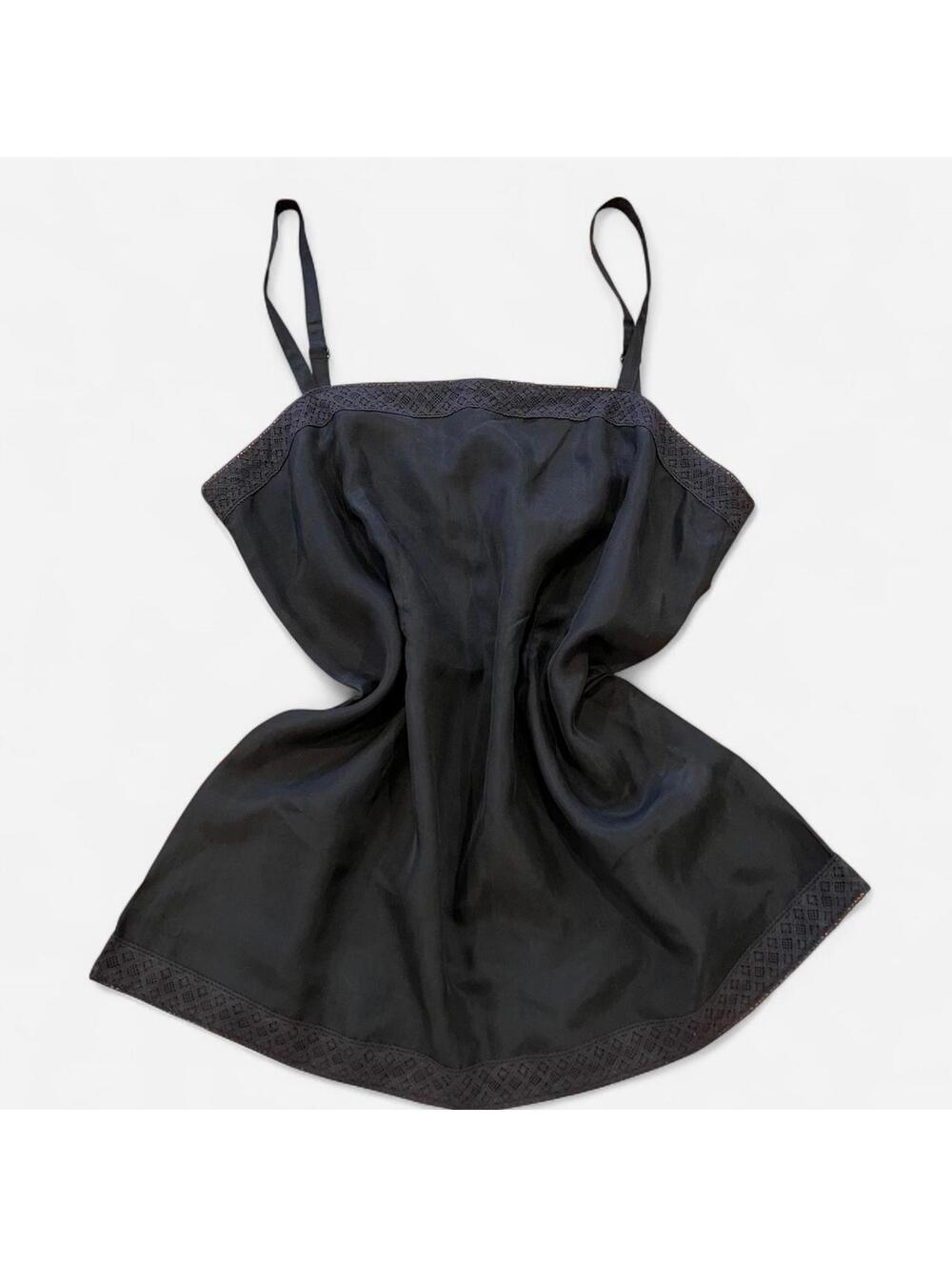 Vintage Black Silk Cami Top